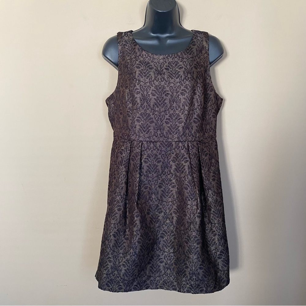 Blue Ivy by KC Bronze Metallic and Black Brocade Sheath Dress